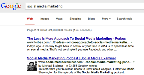 google + 'da sosyal medya pazarlama araması