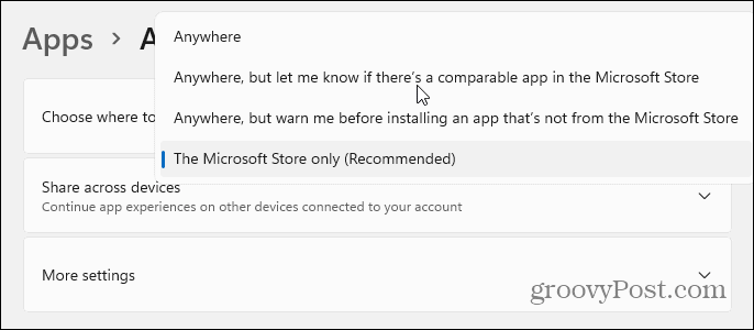 Diğer yükleme uygulaması özellikleri Windows 11