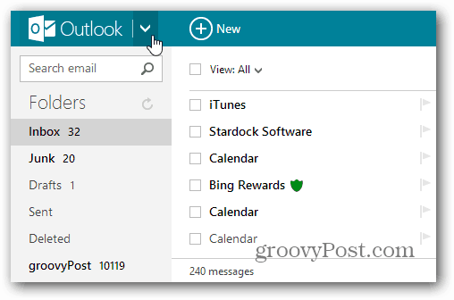 Outlook Menüsü