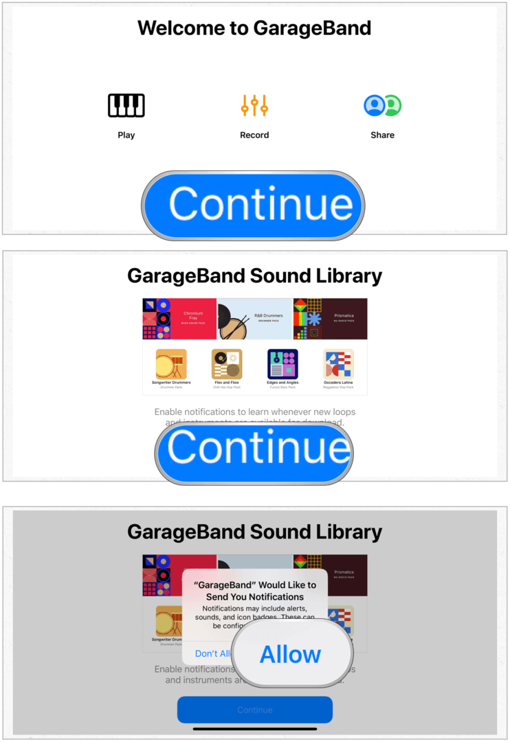 İPhone'da GarageBand kurulumu