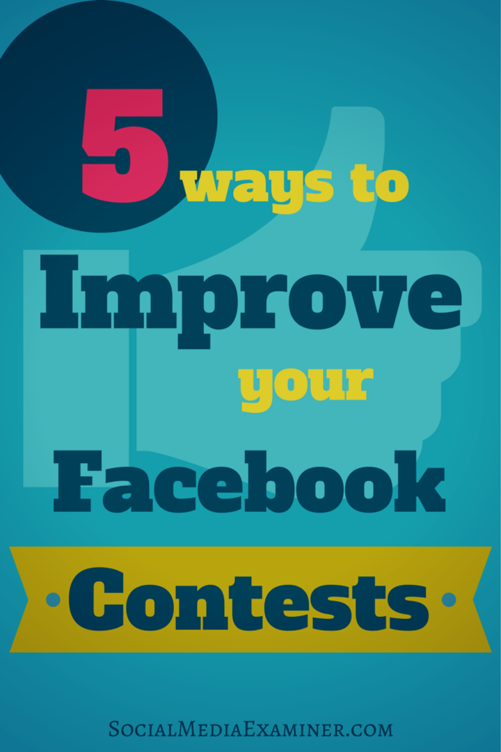 facebook yarışmaları nasıl geliştirilir