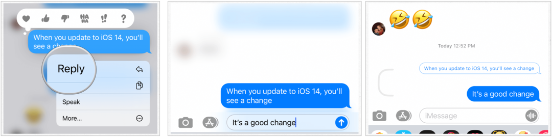 iOS 14 satır içi mesajlar