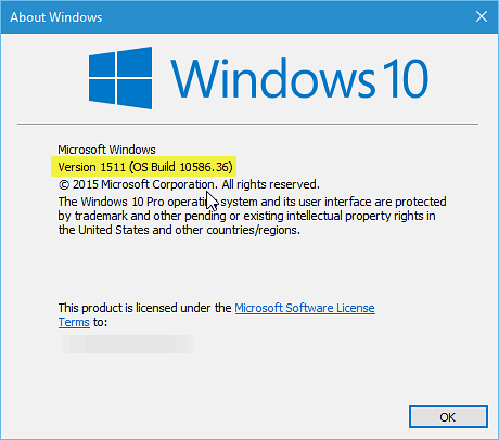 Windows 10 yapı 1058636