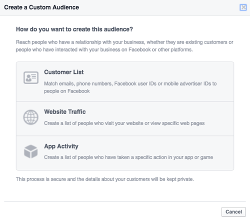facebook müşteri veritabanı yükle