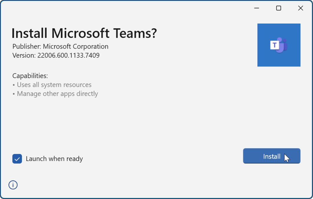 Microsoft ekipleri yüklenmiyor