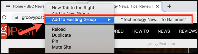 Chrome gruplarına başka sekmeler ekleme