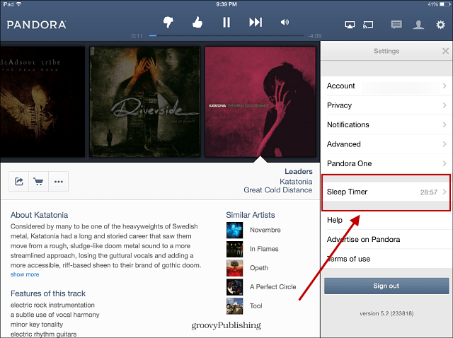 Pandora iPad için Uyku Zamanlayıcısı Özelliği Ekledi