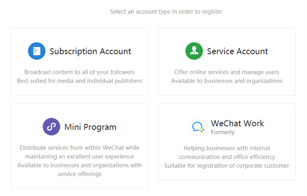 WeChat'i iş için kurun, 2. adım.