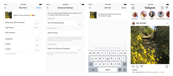 Instagram, görme engelli kullanıcıların platformda paylaşılan fotoğraflara ve videolara erişmesine yardımcı olmak için iki yeni erişilebilirlik özelliği ekliyor.