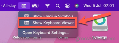 mac show klavye görüntüleyici