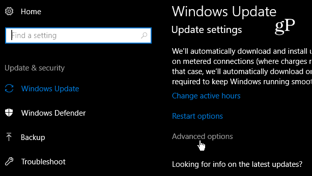 Gelişmiş Windows 10 güncelleme ayarları