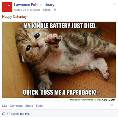 lawrence halk kütüphanesi facebook gönderisi
