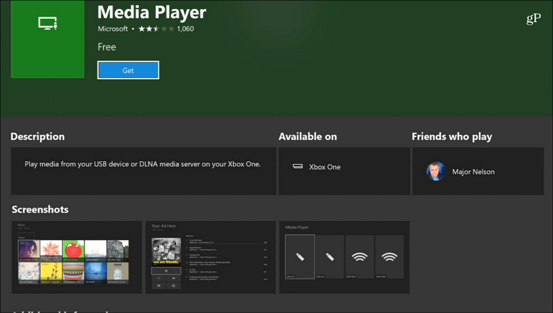 Media Player Uygulaması Xbox One