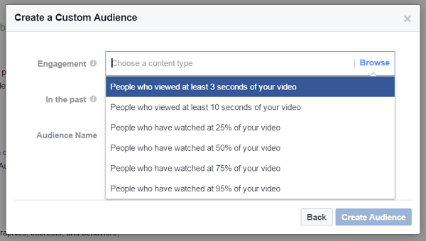 Önceki bir videonun en az üç saniyesini izlemiş olan kişilerden oluşan özel bir kitle oluşturun.