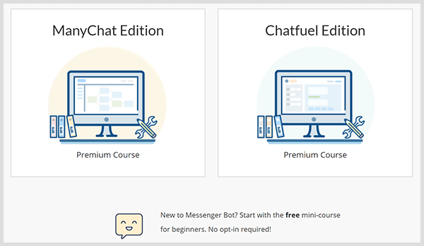 Dana Tran, web sitesinde ManyChat ve Chatfuel için bot kursları sunuyor.