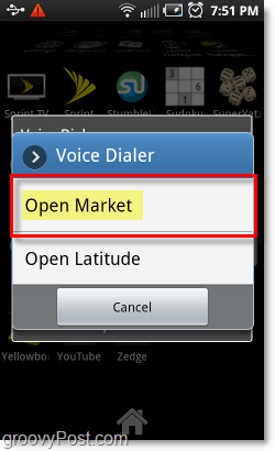 Android telefonlarda sesli olarak Android Uygulama pazarını açın