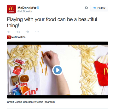 mcdonalds twitter video ürün tanıtımı