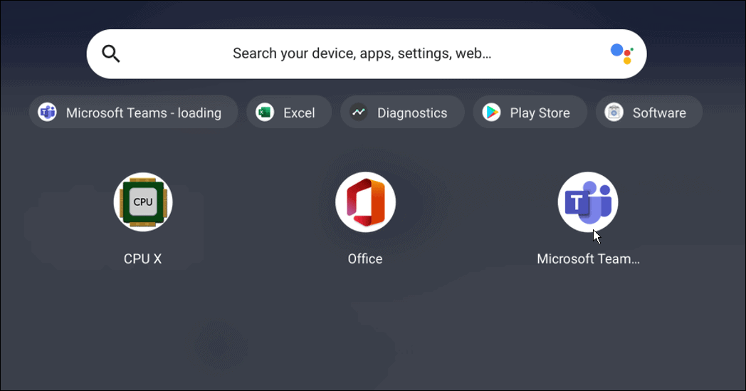 uygulama, bir chromebook'ta microsoft ekiplerini kullanır