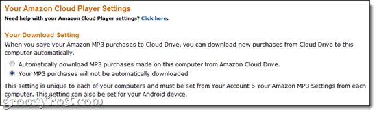 Amazon Cloud Player Ayarları