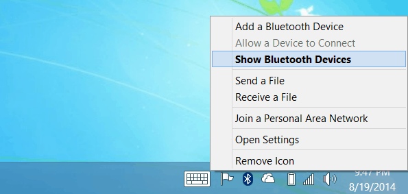 Bluetooth aletlerini göster