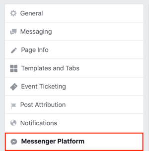 Facebook Messenger Keşfet sekmesine gönderin, 1. adım.