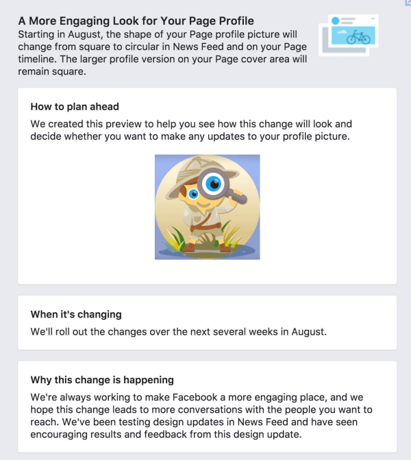 Facebook, Sayfa profili fotoğraflarını kareden daireye değiştiriyor.