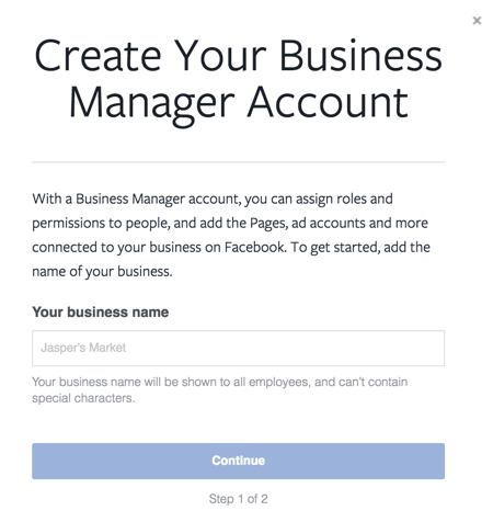 İşletme hesabınızı oluşturmak için işletme adınızı girin.