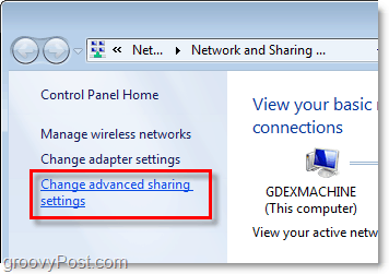 Windows 7'de gelişmiş paylaşım ayarları