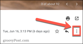 Gmail'deki üç nokta menü simgesi