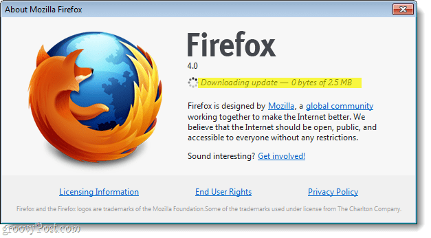 Firefox 4 indirme güncellemesi