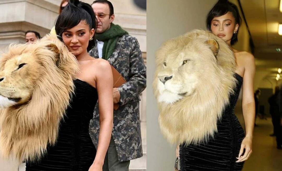 Kylie Jenner'ın aslan başlı elbisesi ağızları açık bıraktı! Görenler gerçek sandı