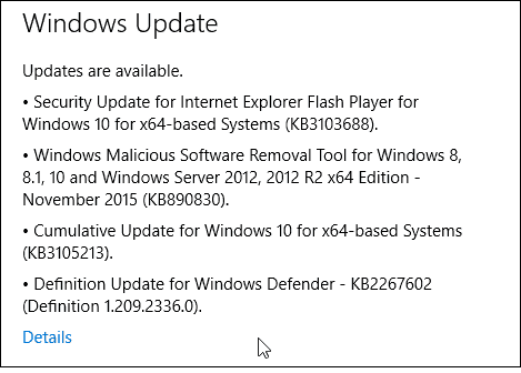 Windows 10 Güncelleştirmesi KB3105213