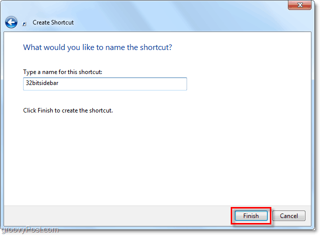 Windows 7'de bir kısayolu adlandırın