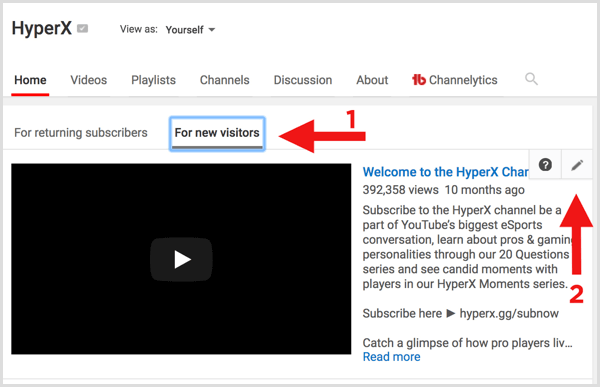 YouTube kanal değişikliği fragmanı
