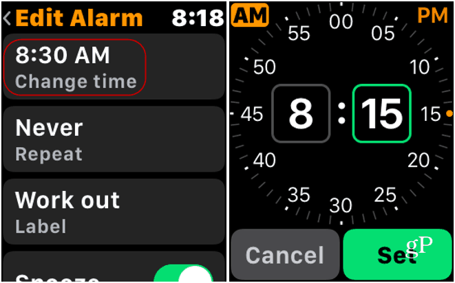 Apple Watch'ta Alarmı Değiştir