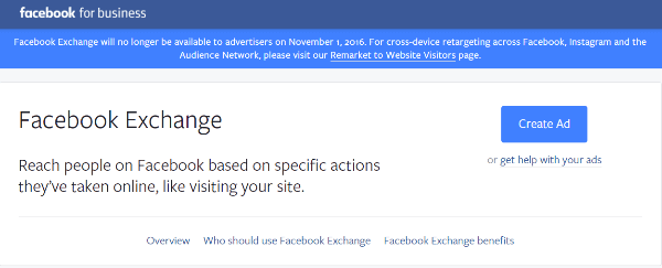 facebook ad exchange kapanış