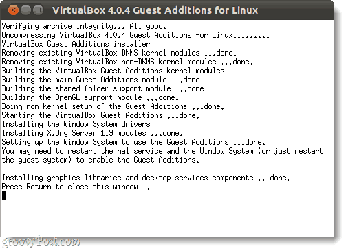 Linux'ta virtualbox konuk eklentileri çalıştır