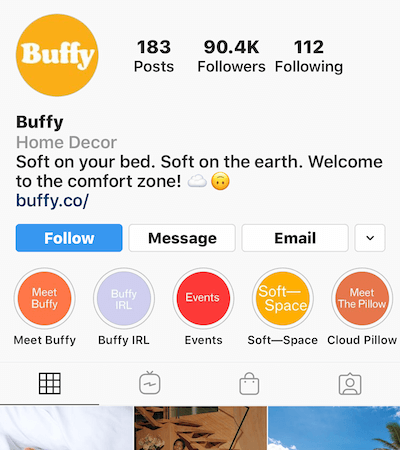 Instagram Buffy profilindeki albümleri öne çıkarıyor