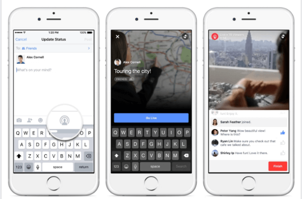 facebook, iphone'daki canlı videoyu genişletiyor