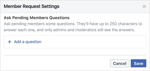 Bekleyen Facebook grup üyelerine 3 soru sorabilirsiniz.