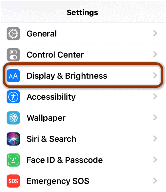 ekran parlaklığı iphone