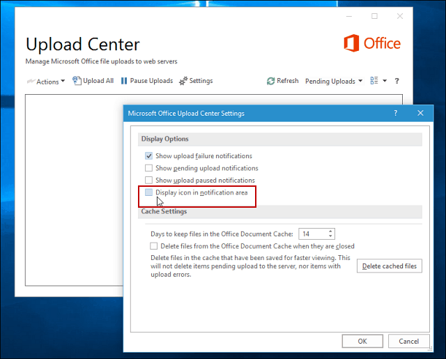 Microsoft Office Yükleme Merkezi Görüntüleme Seçenekleri
