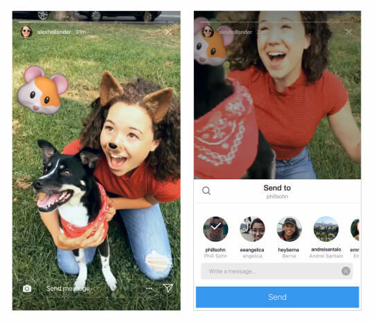 Instagram, kullanıcıların artık Instagram Hikayelerini Direct'te paylaşabileceklerini duyurdu.
