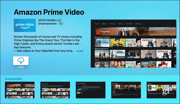 Amazon Prime Video Apple TV'yi yükleyin