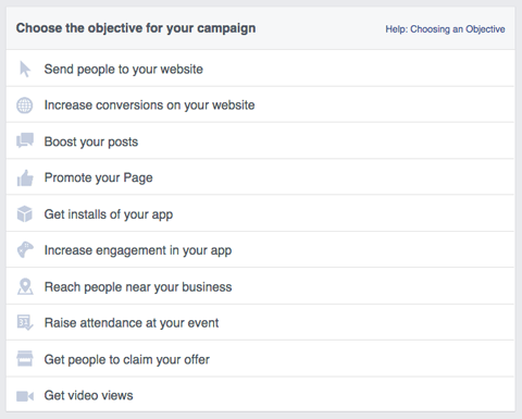 facebook reklam kampanyası hedefleri