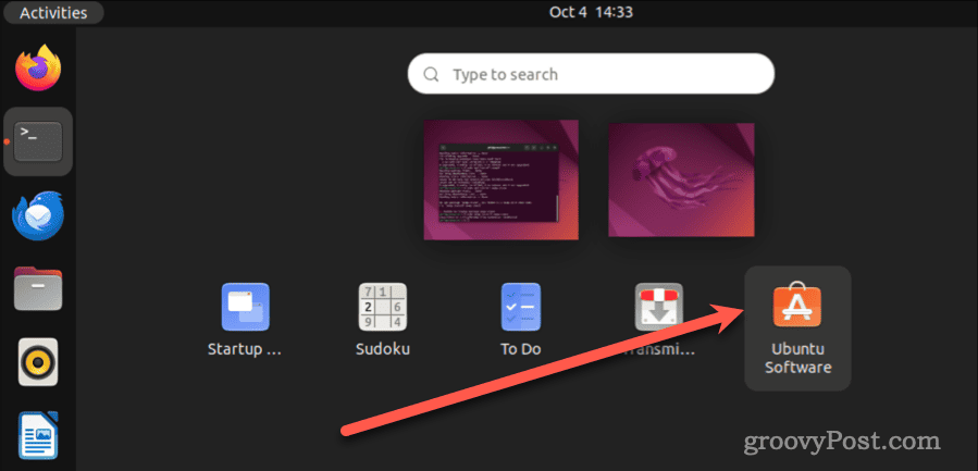 Ubuntu Yazılımına tıklayın