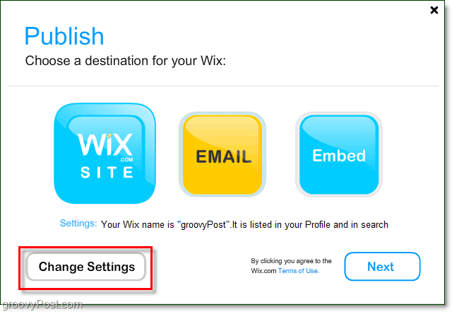 wix ücretsiz flash web siteniz için yayınlama seçenekleri