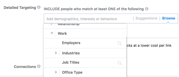 Facebook, hedef kitlenizin çalışmasına göre ayrıntılı hedefleme seçenekleri sunar.