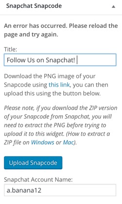 snapchat snapcode widget eklentisi