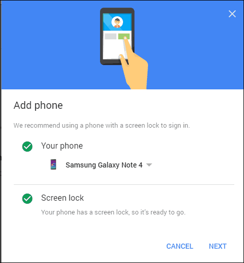 Google 2 adımlı doğrulama telefonu seçimi